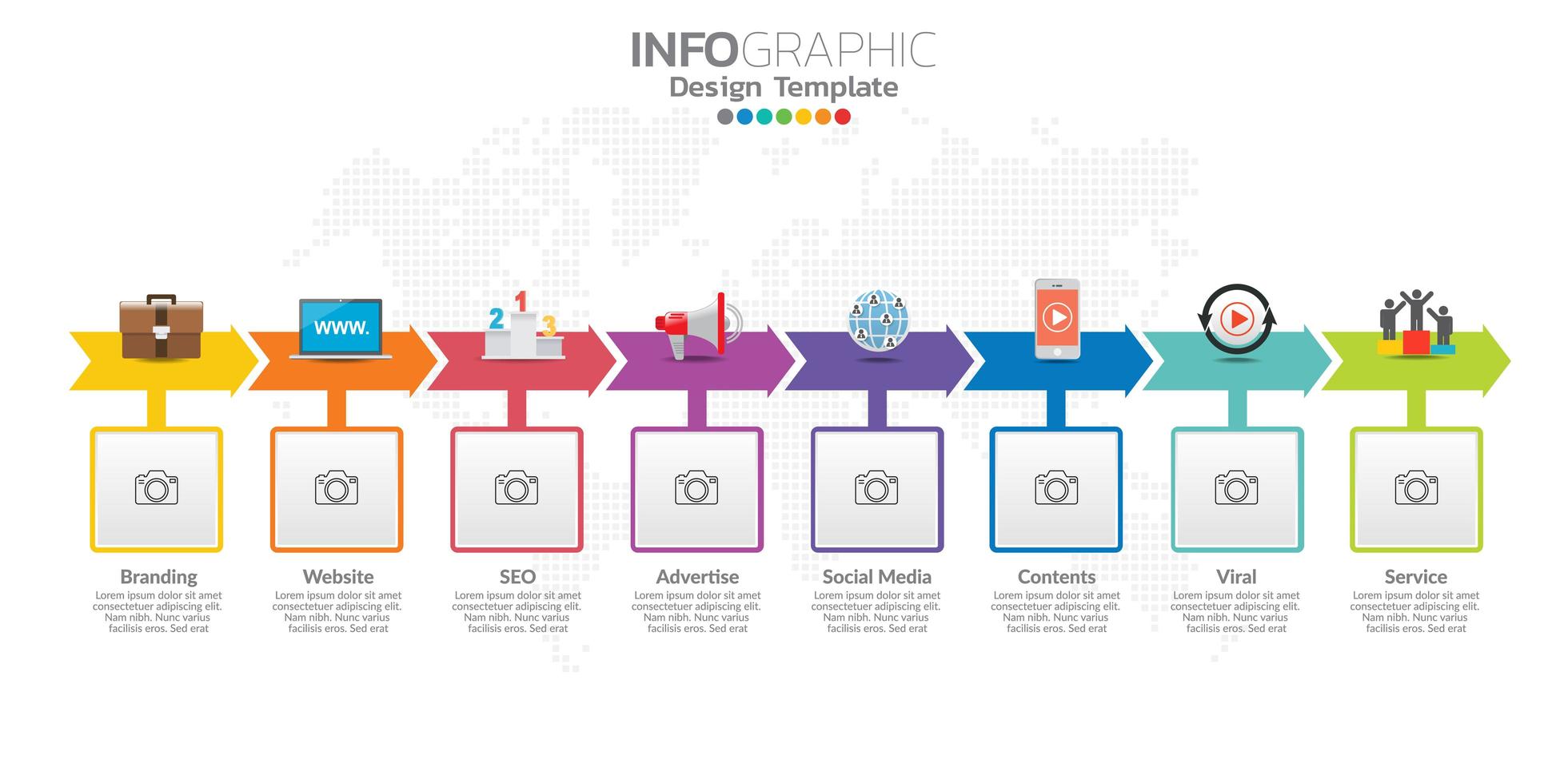 infografías para el concepto de negocio con iconos y opciones o pasos. vector