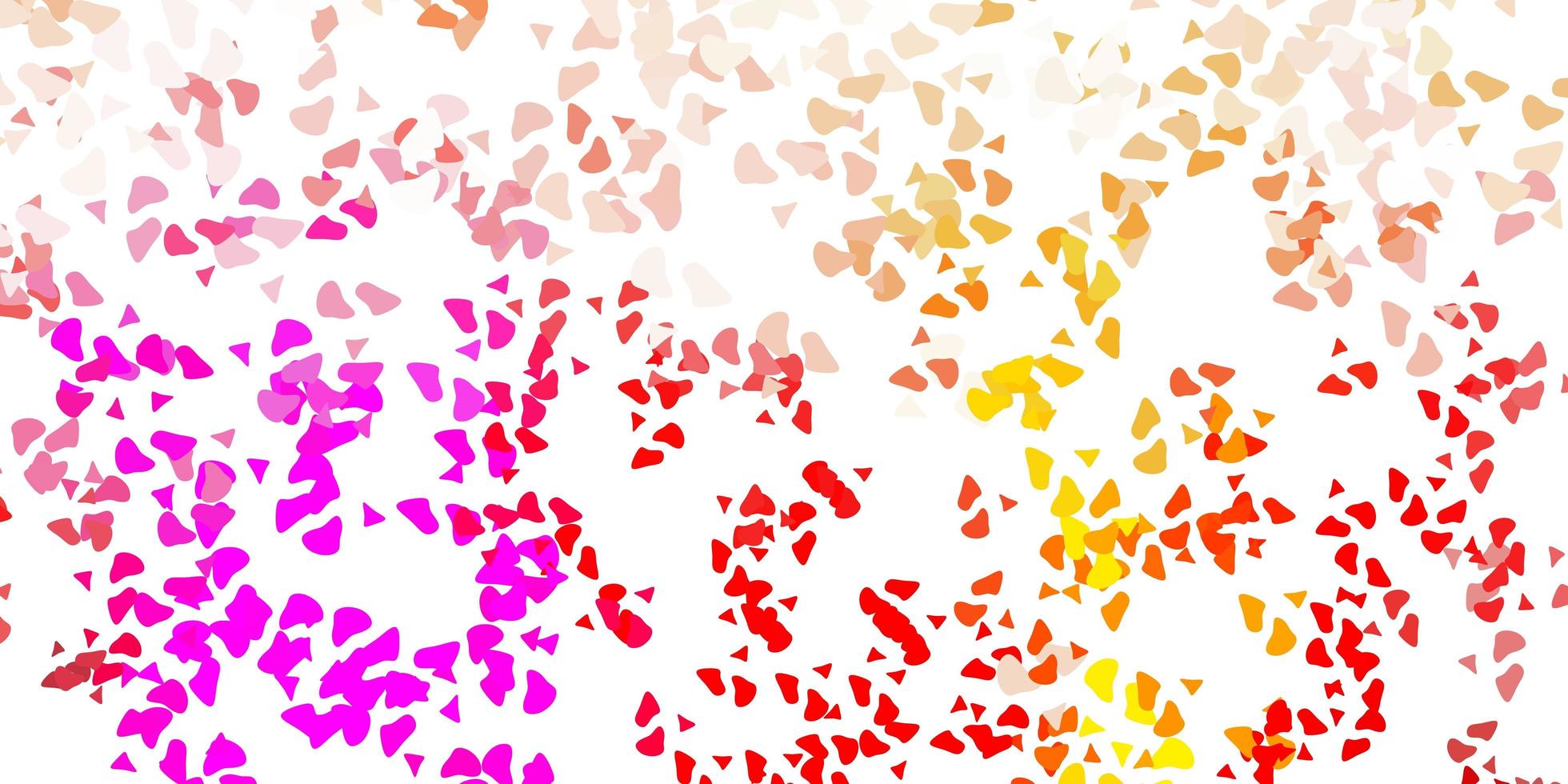 Light pink, yellow vector pattern with abstract shapes.