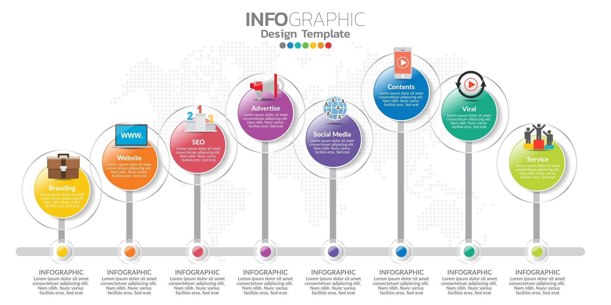 infografías para el concepto de negocio con iconos y opciones o pasos. vector