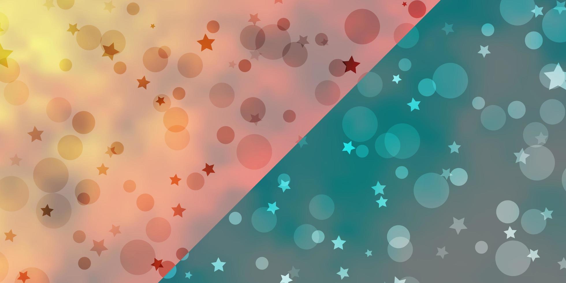 Vector layout with circles, stars.