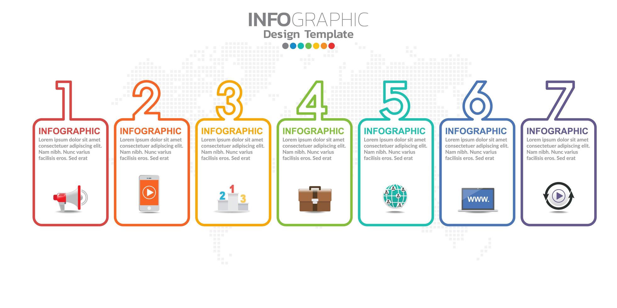 Digital online marketing banner with icons for business contents. vector