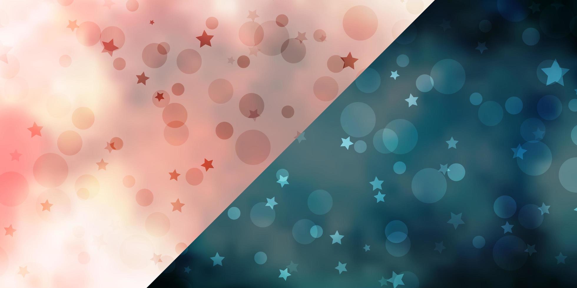 Vector layout with circles, stars.