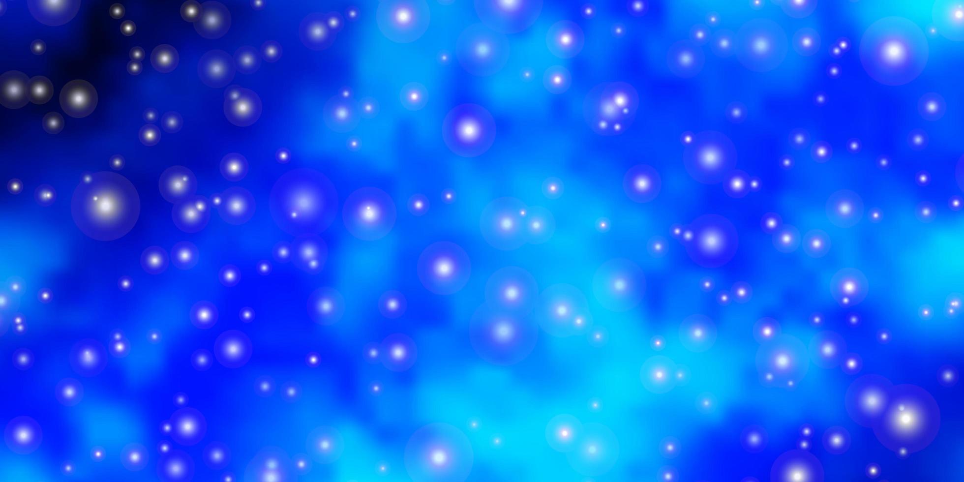 Light BLUE vector background with small and big stars.