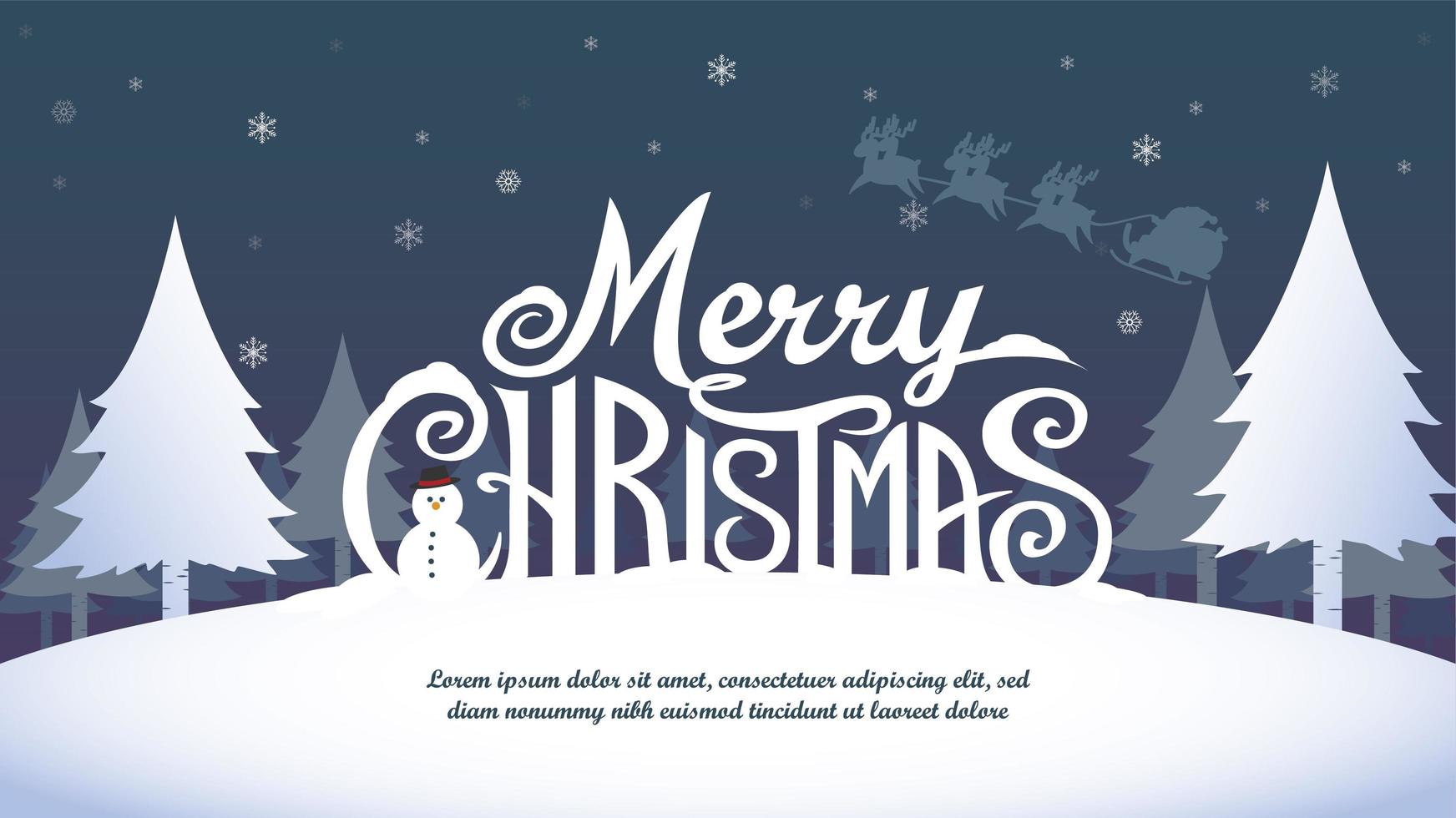 Merry Christmas banner design vector