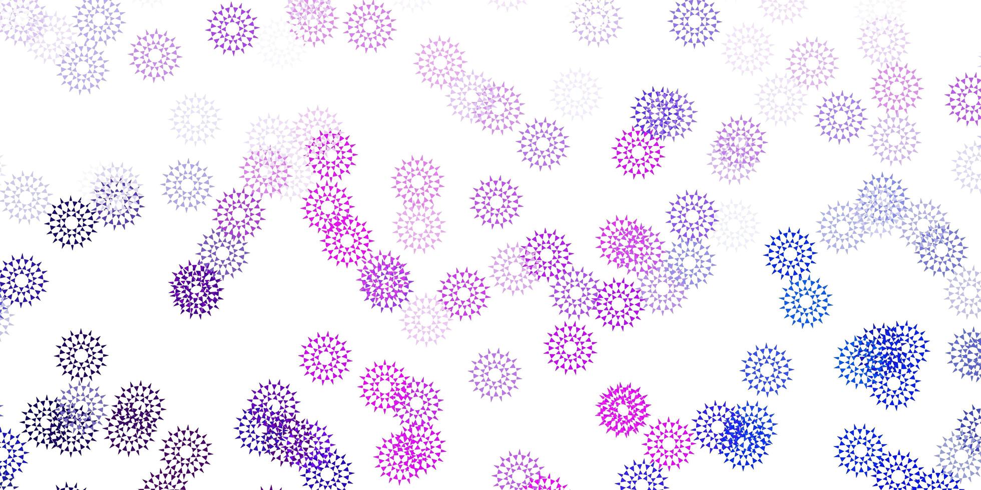 Light pink, blue vector natural artwork with flowers.