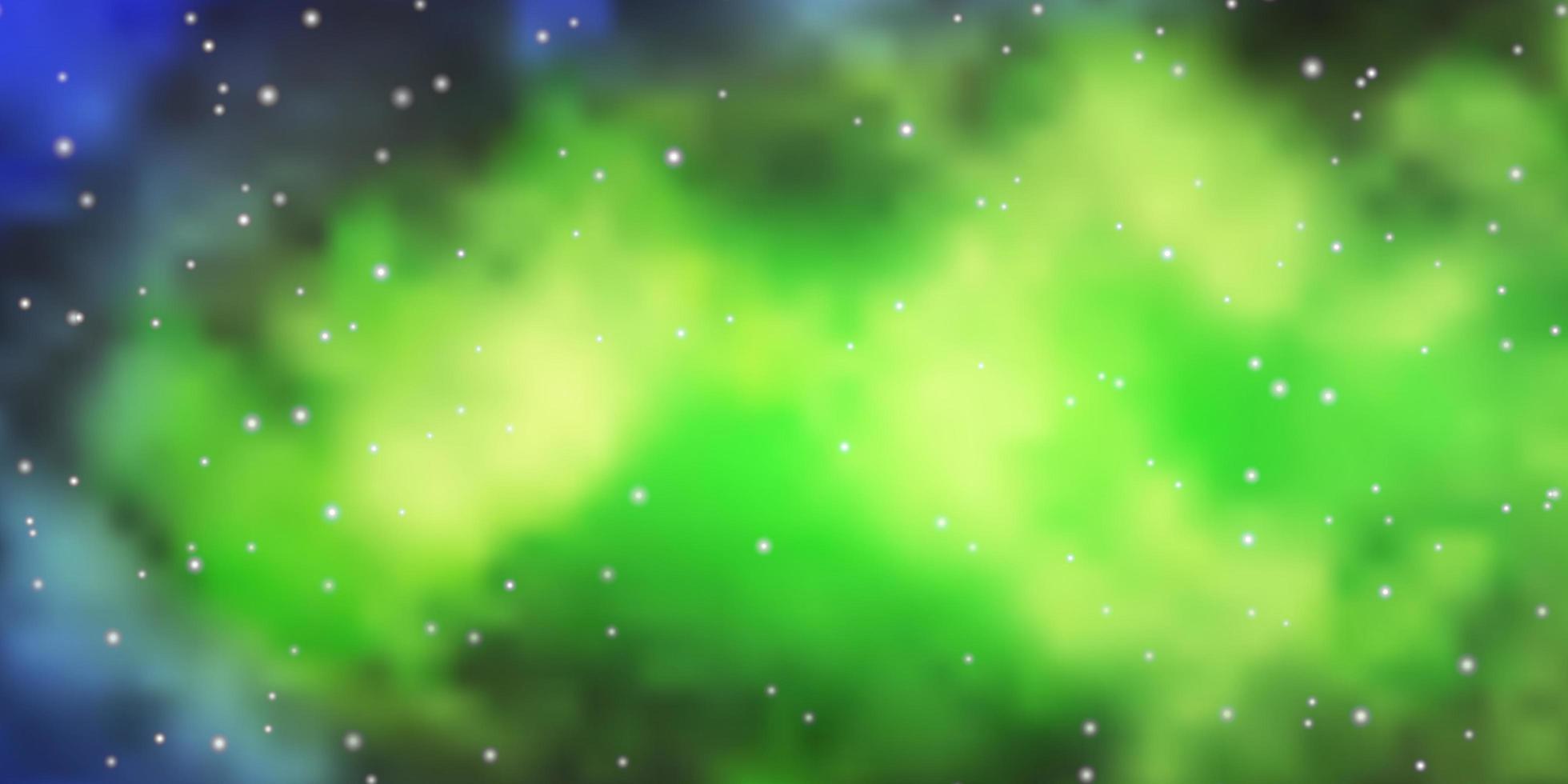 Light Blue, Green vector layout with bright stars.