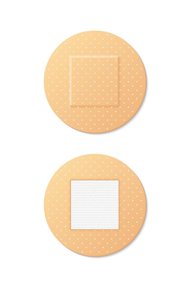 Vector set of round medical bandage images