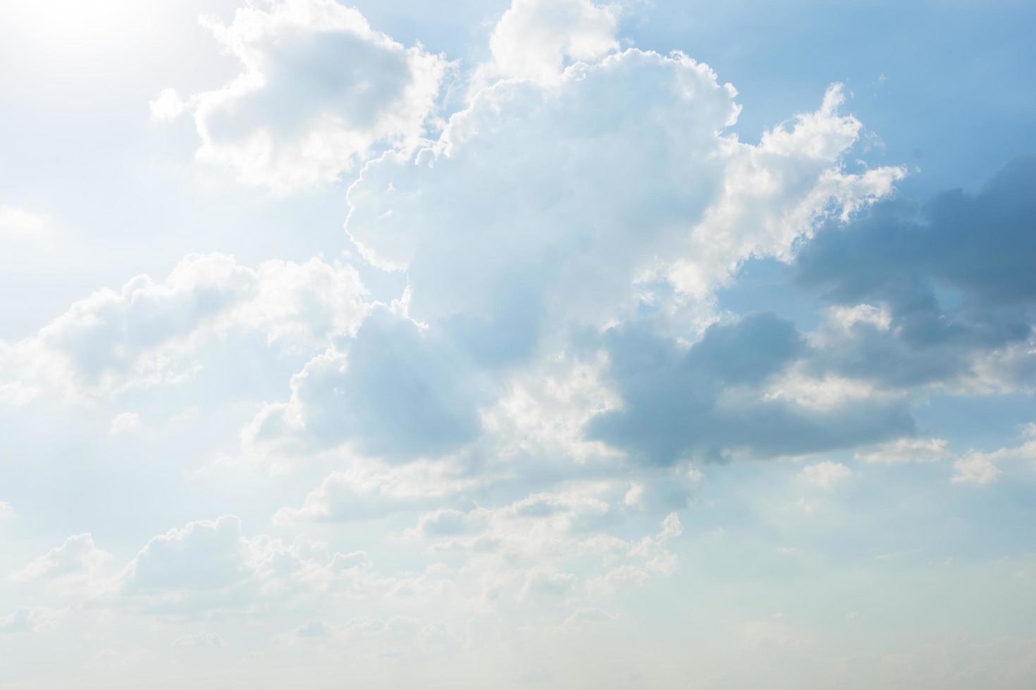 Blue sky with white clouds photo