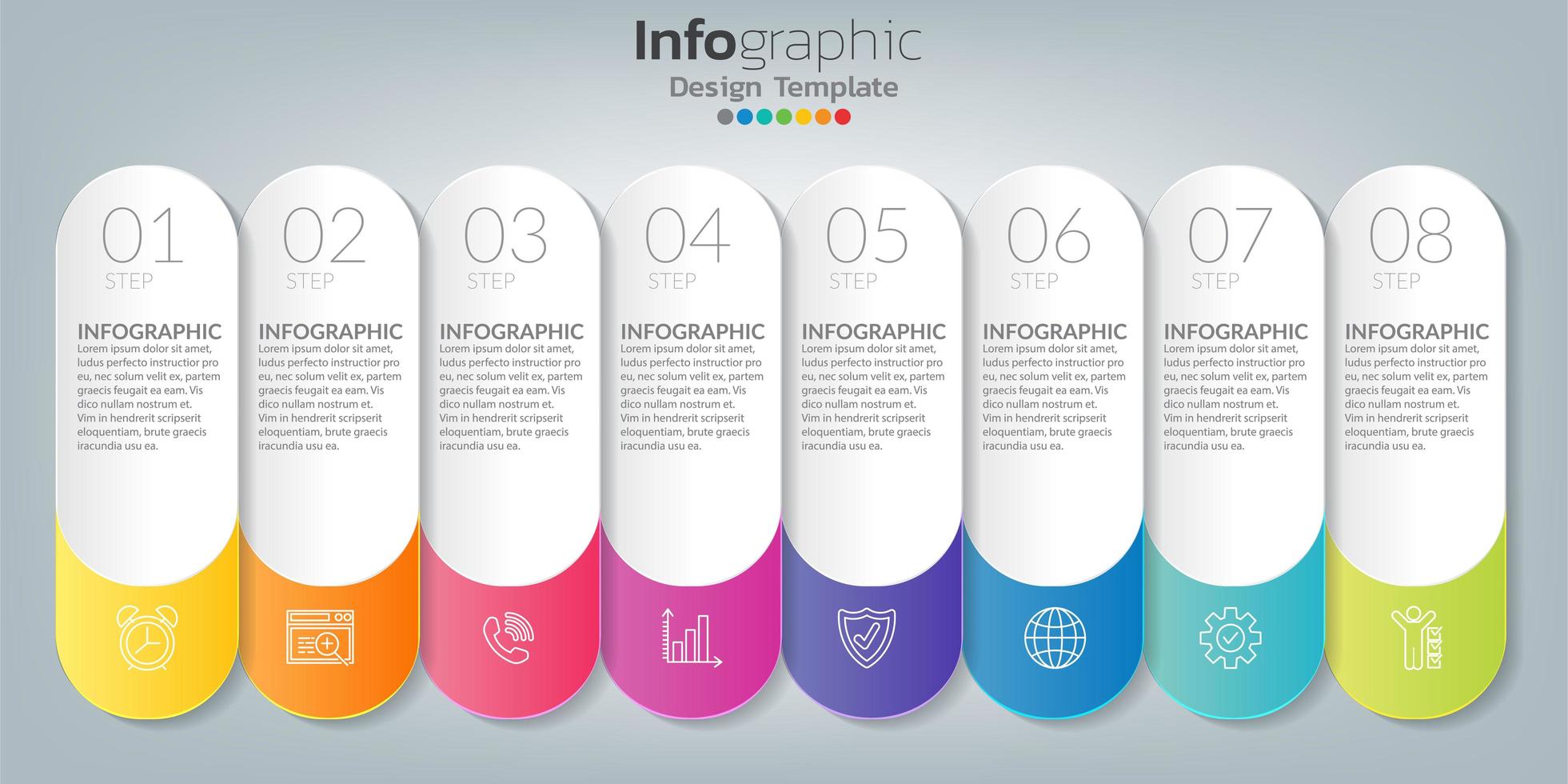 infografía en concepto de negocio con 8 opciones, pasos o procesos. vector