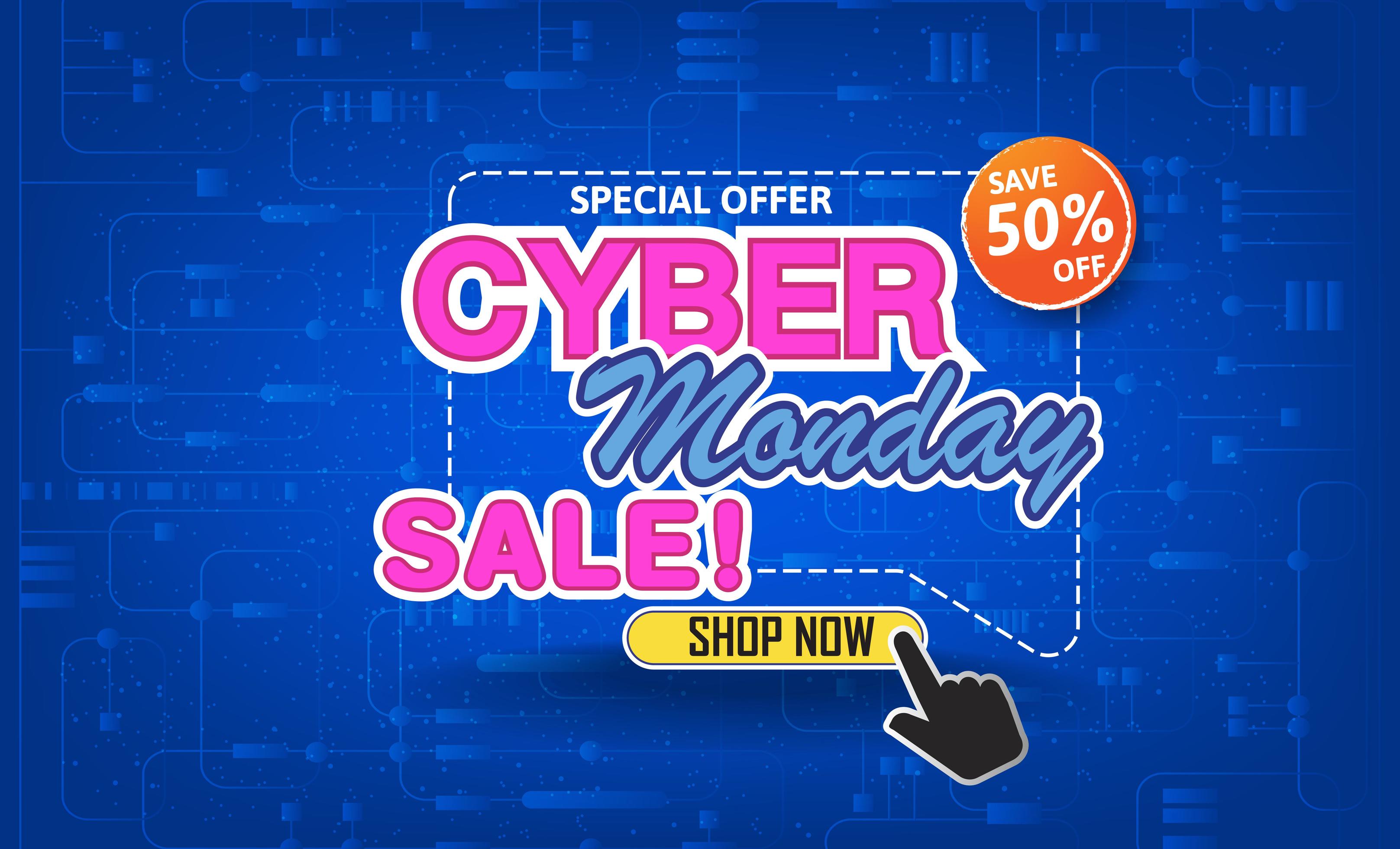 Modern cyber monday banner with flat design 1821266 Vector Art at Vecteezy