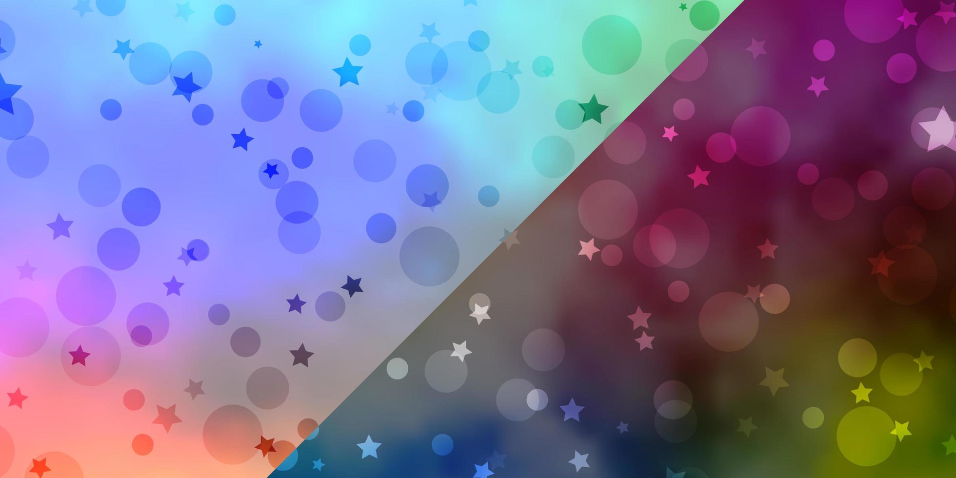 Vector layout with circles, stars.