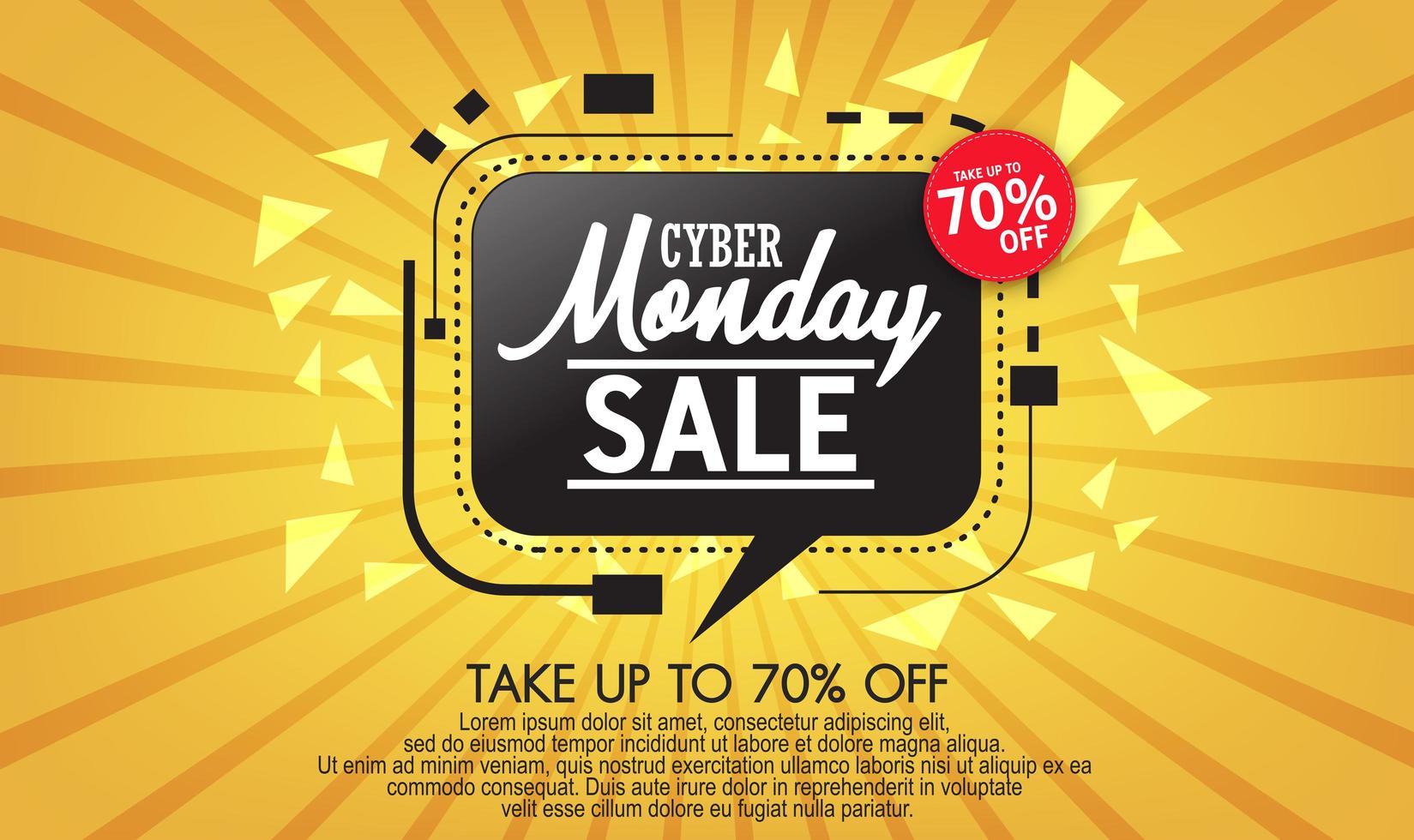 Modern cyber monday banner with flat design vector