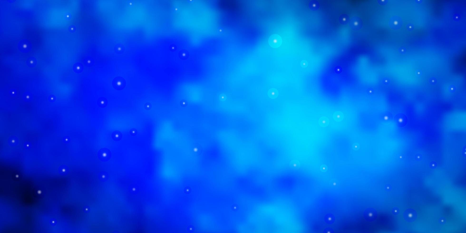 Fondo de vector azul claro con estrellas pequeñas y grandes.