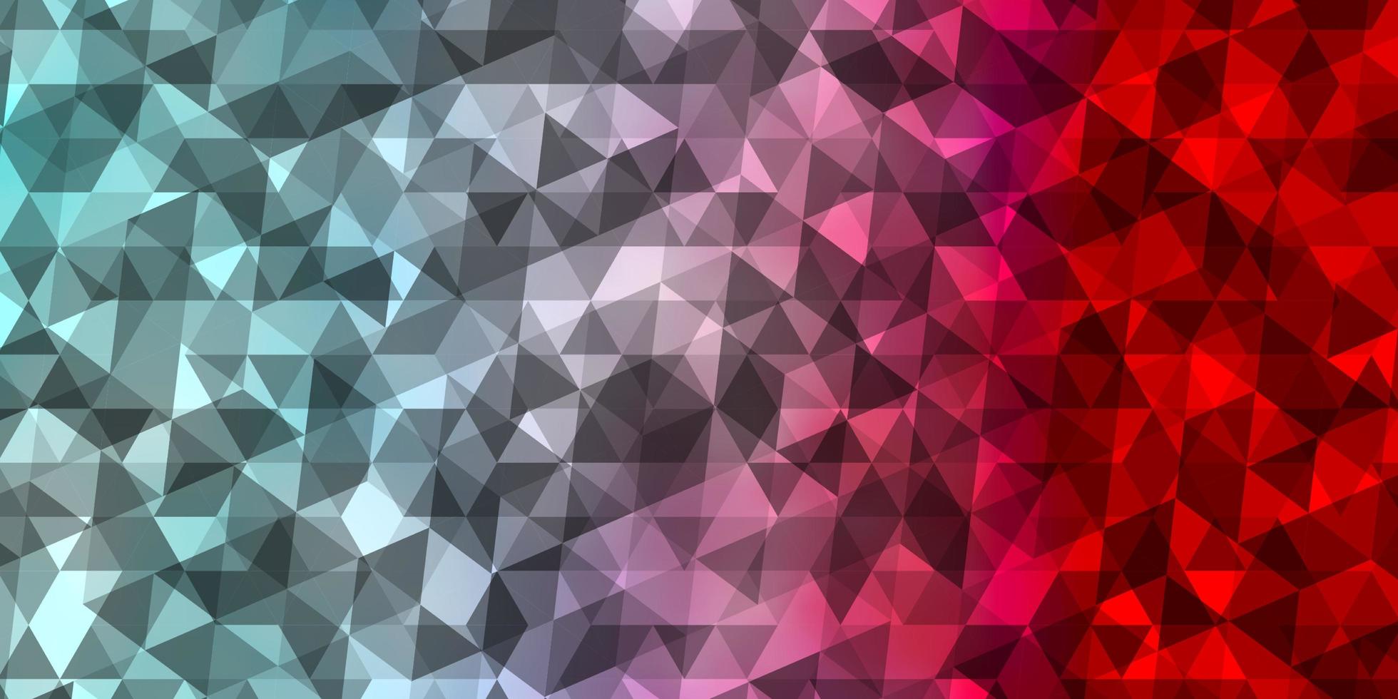 textura de vector azul claro, rojo con estilo triangular.