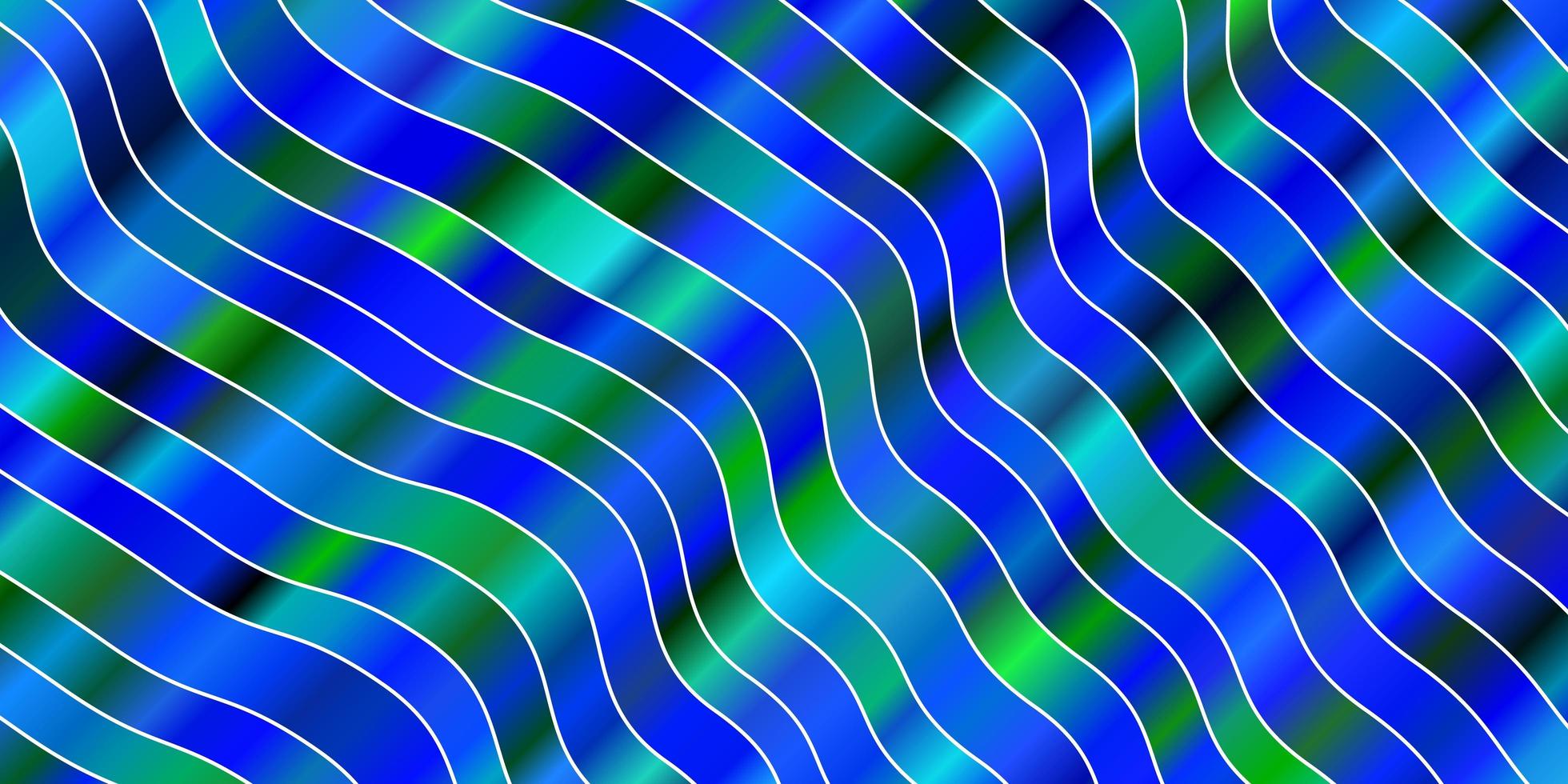 patrón de vector azul claro, verde con curvas.
