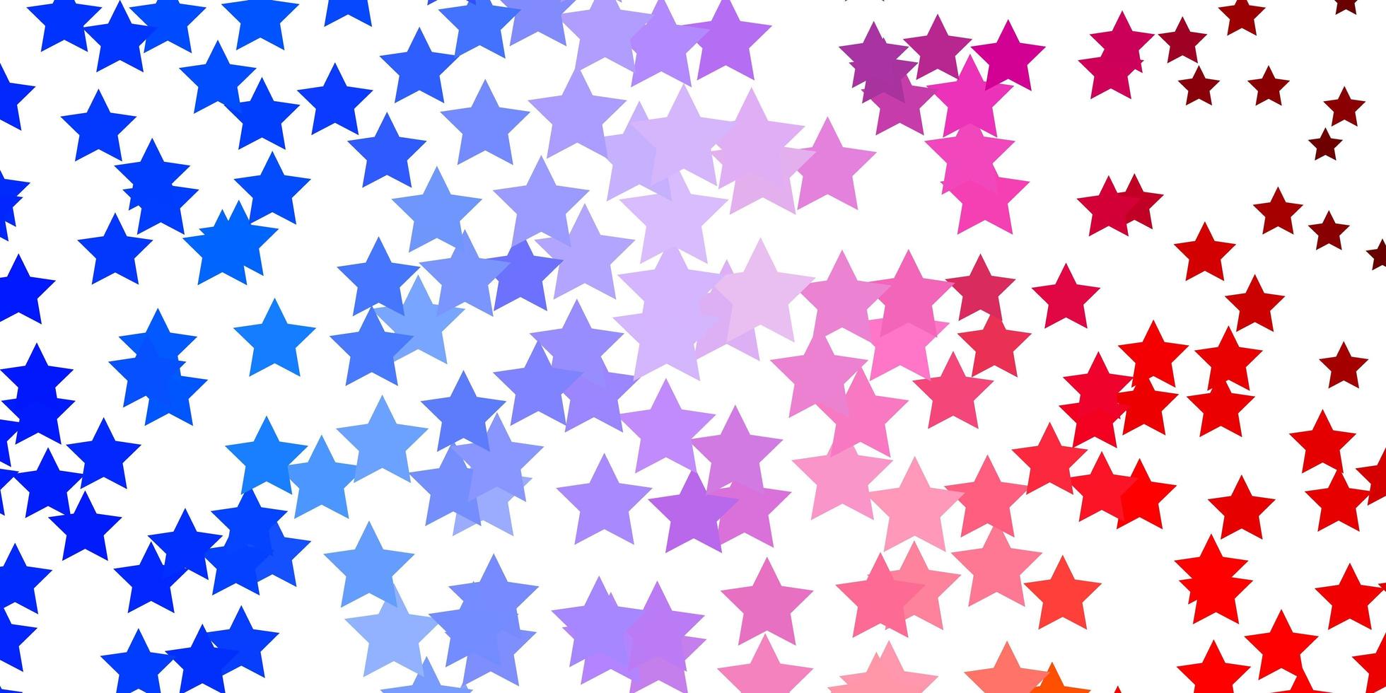 Light Blue, Red vector template with neon stars.