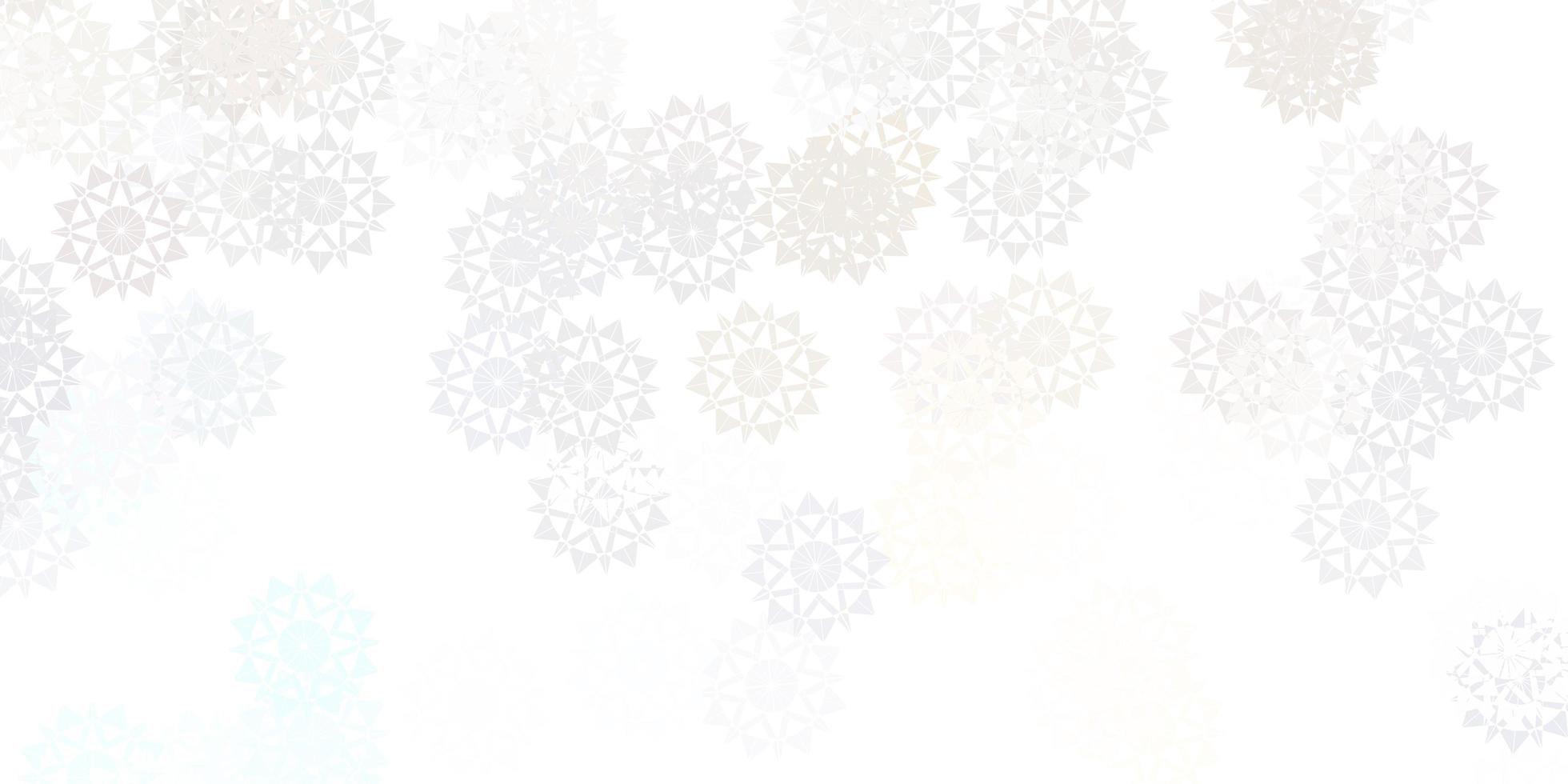 Light purple vector beautiful snowflakes backdrop with flowers.