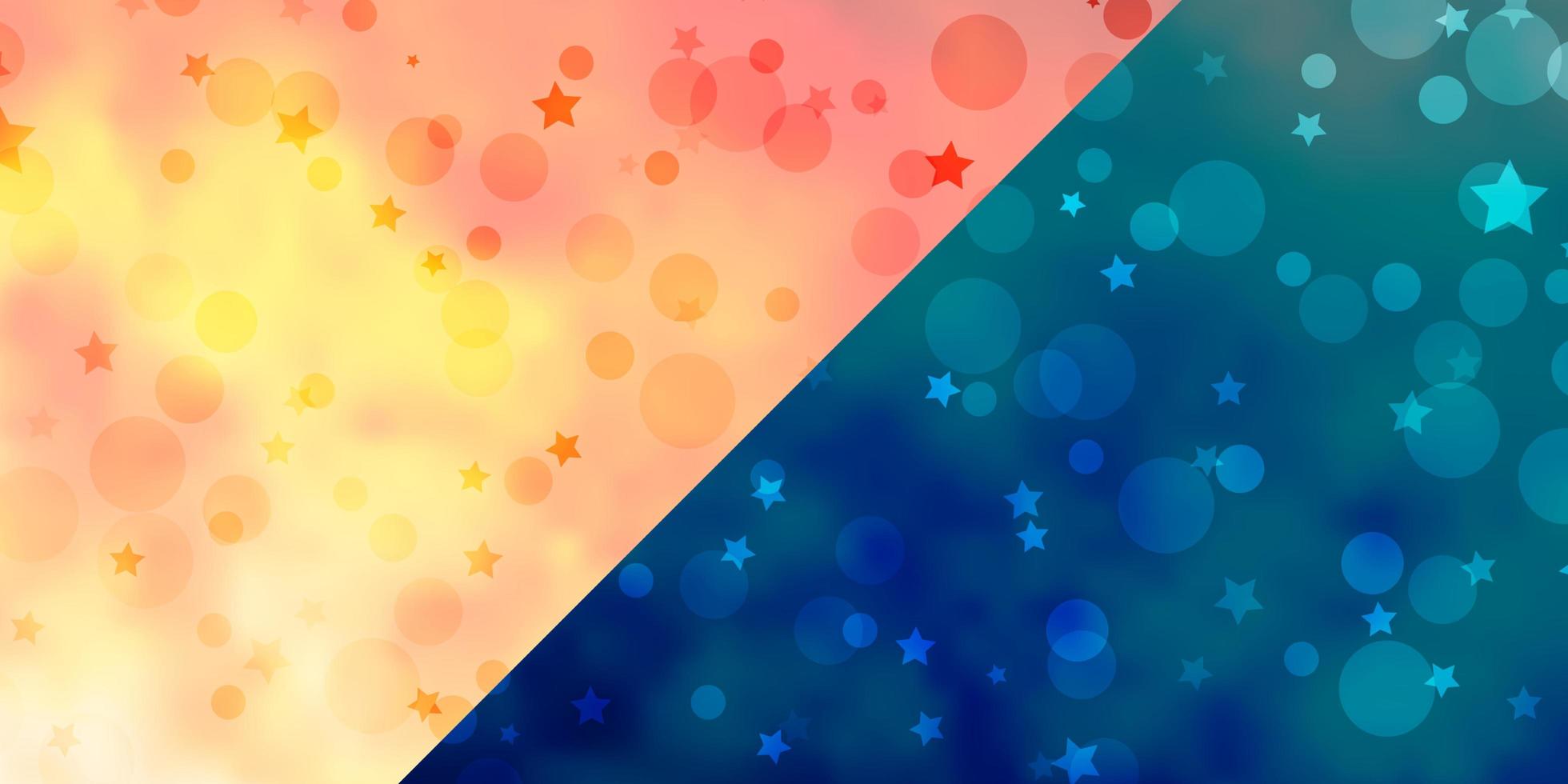 Vector layout with circles, stars.