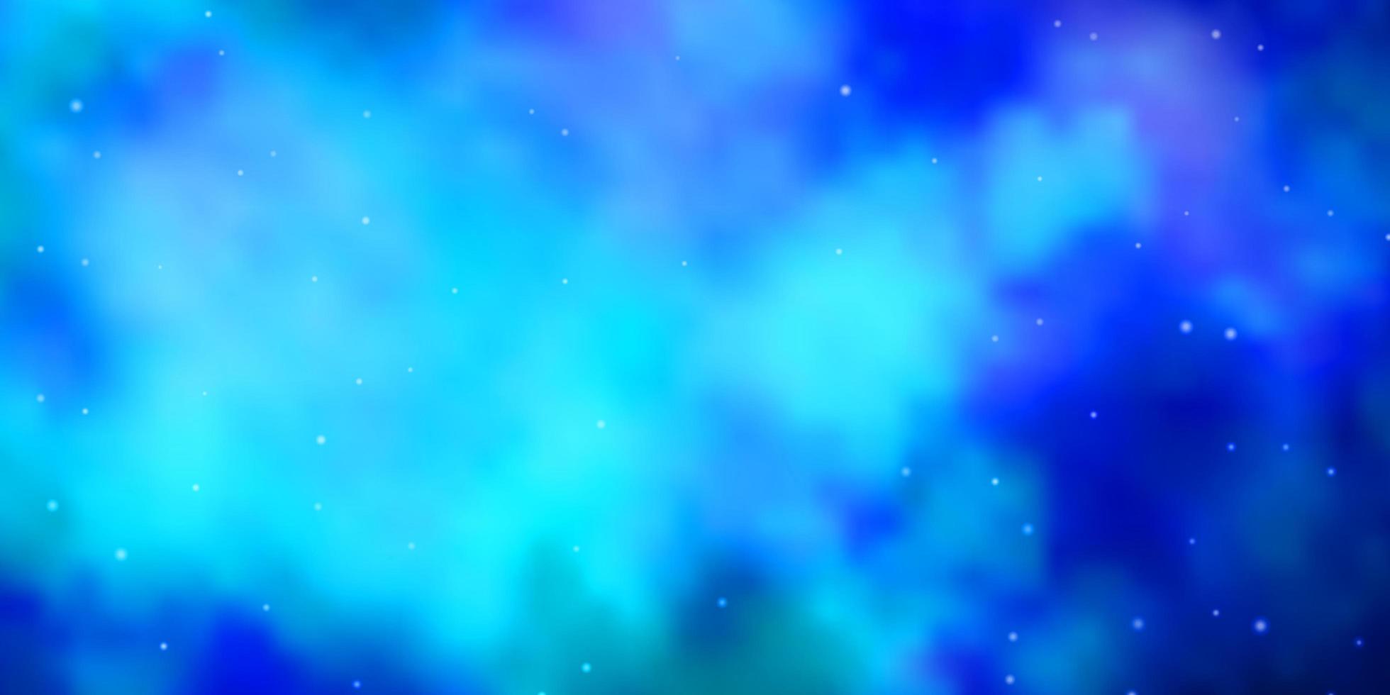 Light BLUE vector background with small and big stars.