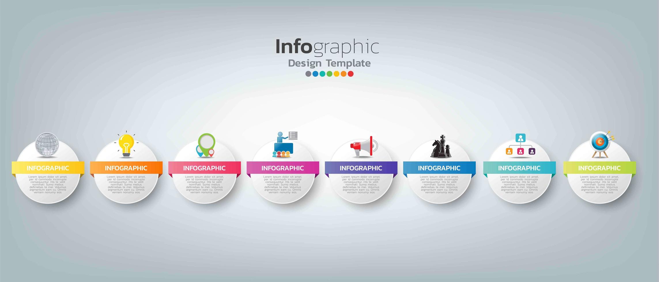 infografía en concepto de negocio con 8 opciones, pasos o procesos. vector