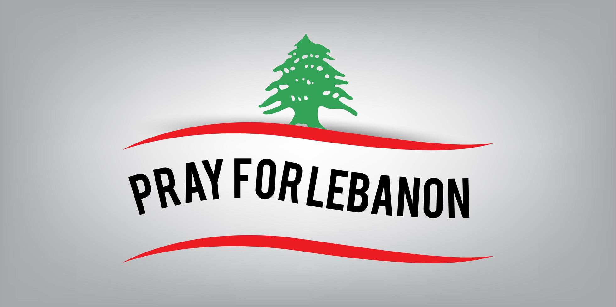 Lebanon flag with pray for beirut concept. vector