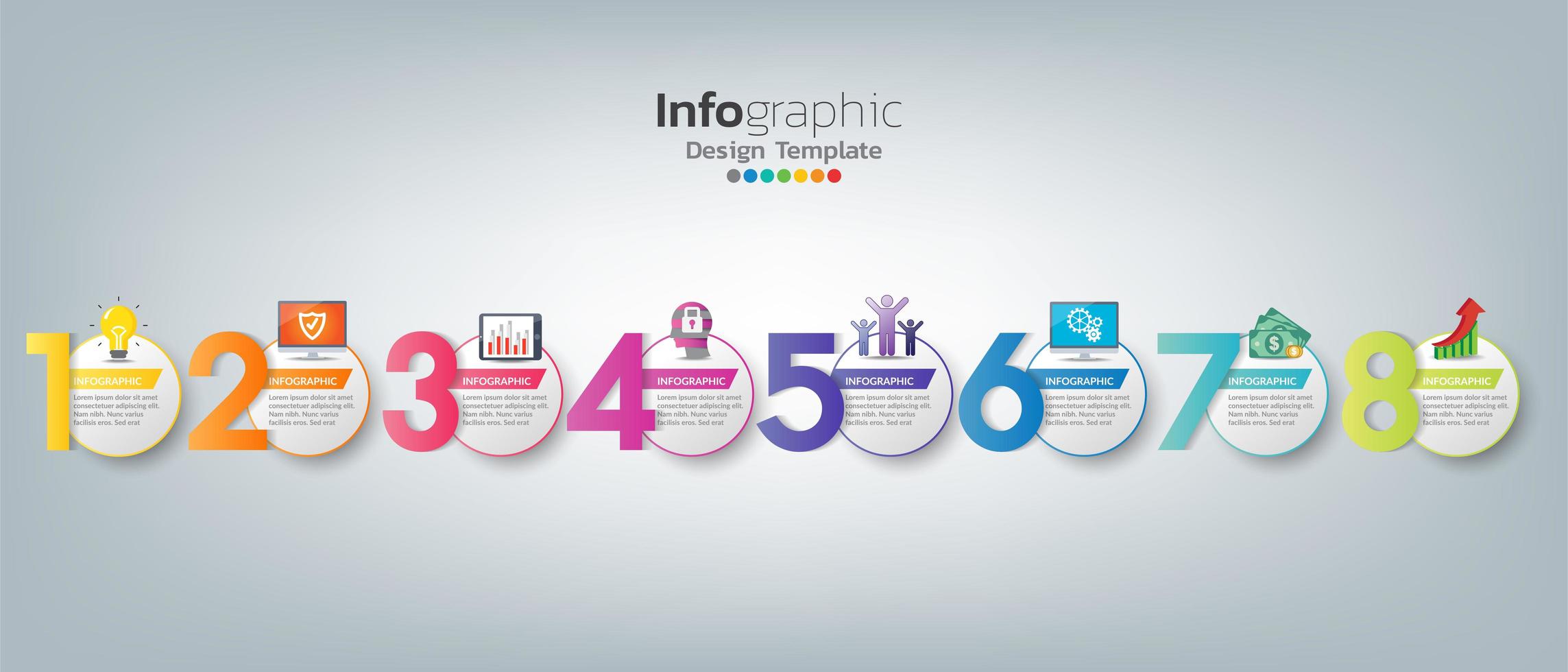 infografía en concepto de negocio con 8 opciones, pasos o procesos. vector