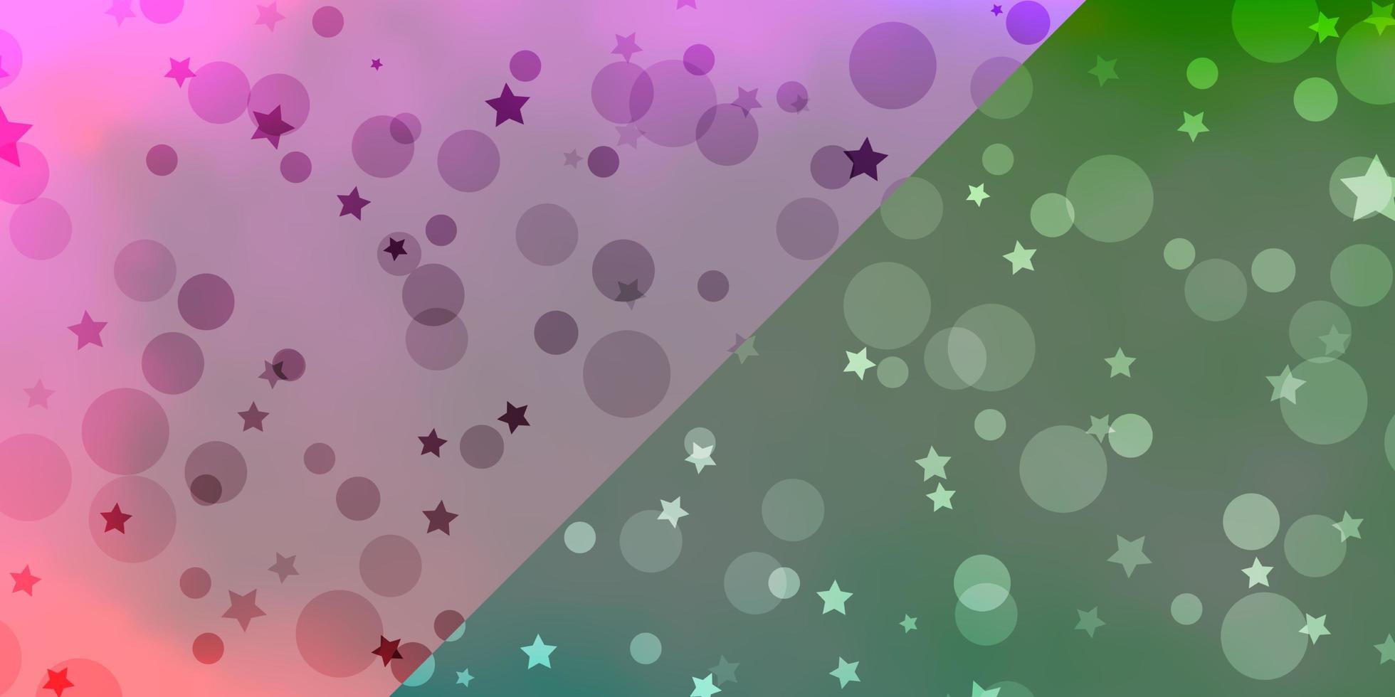 Vector layout with circles, stars.