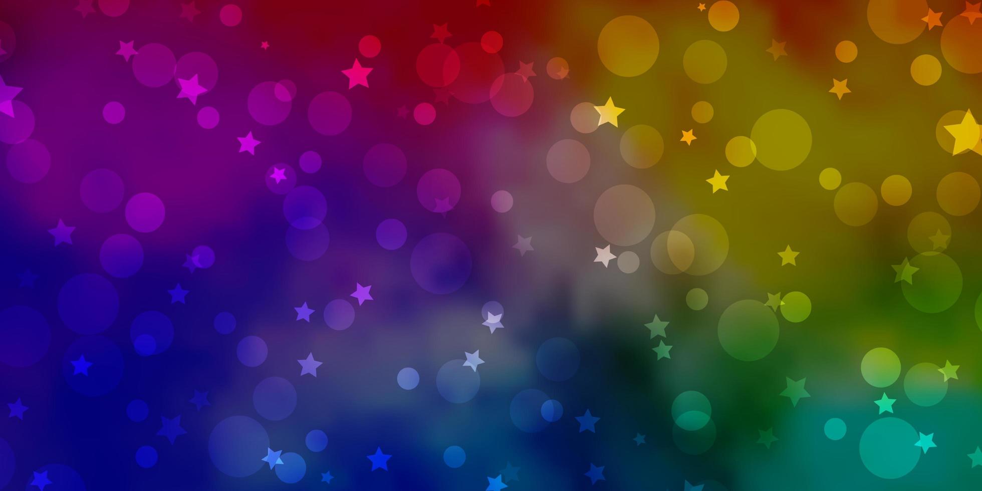 Light Multicolor vector template with circles, stars.