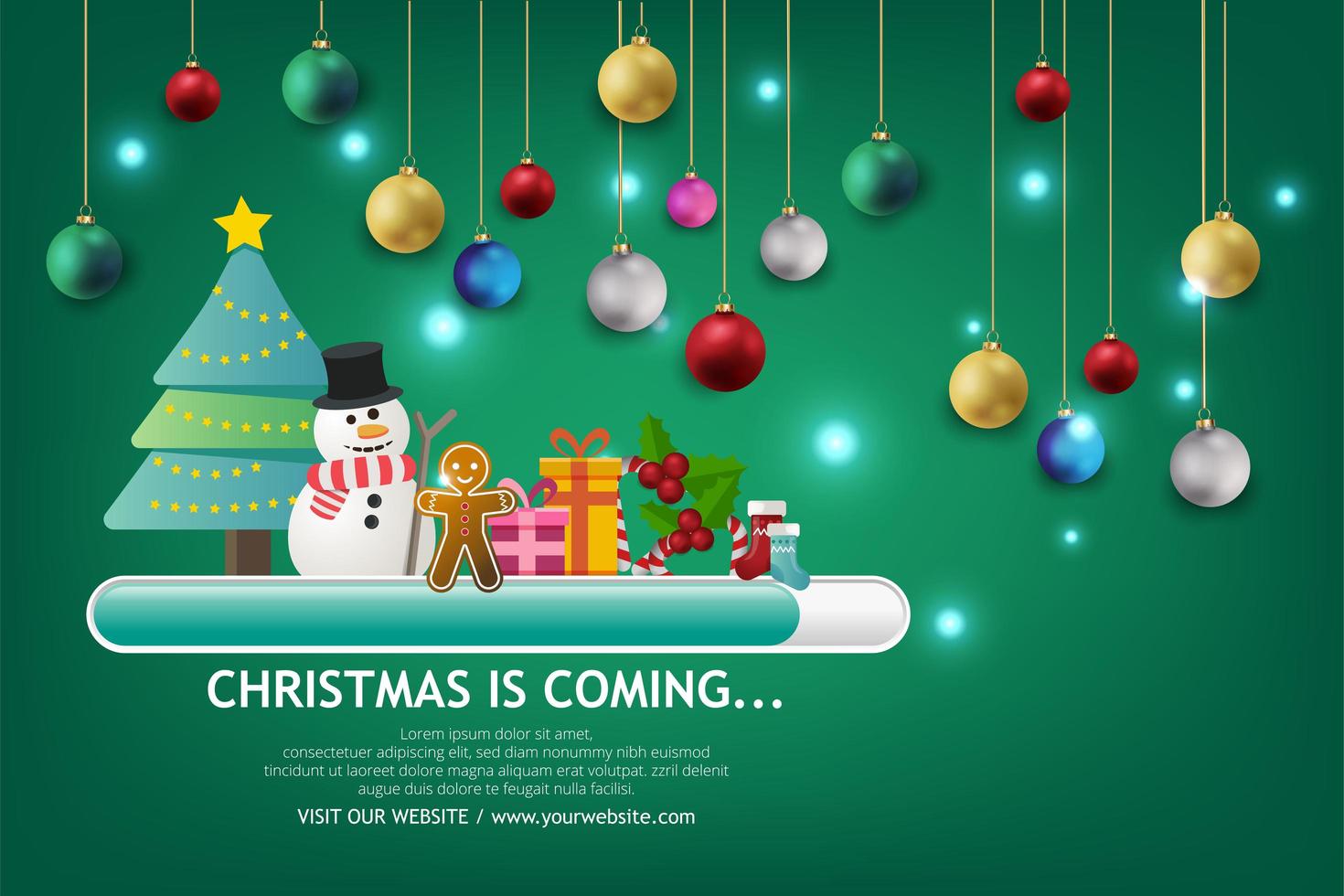 Christmas sale banner on green Background. Text Merry Christmas shop now. vector