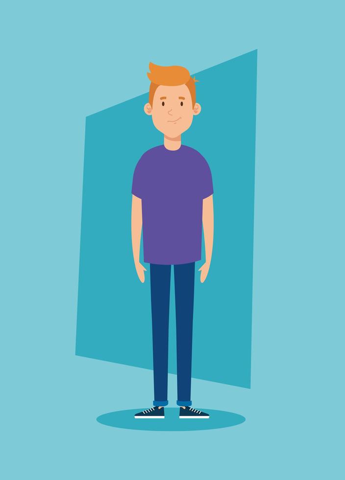 young man avatar character icon vector