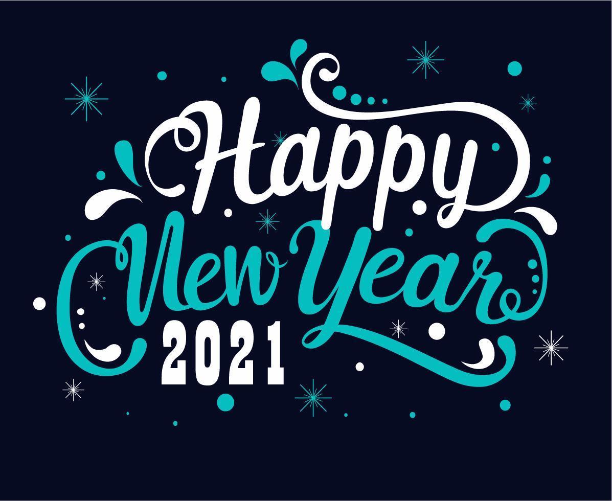 2021 happy new year background vector