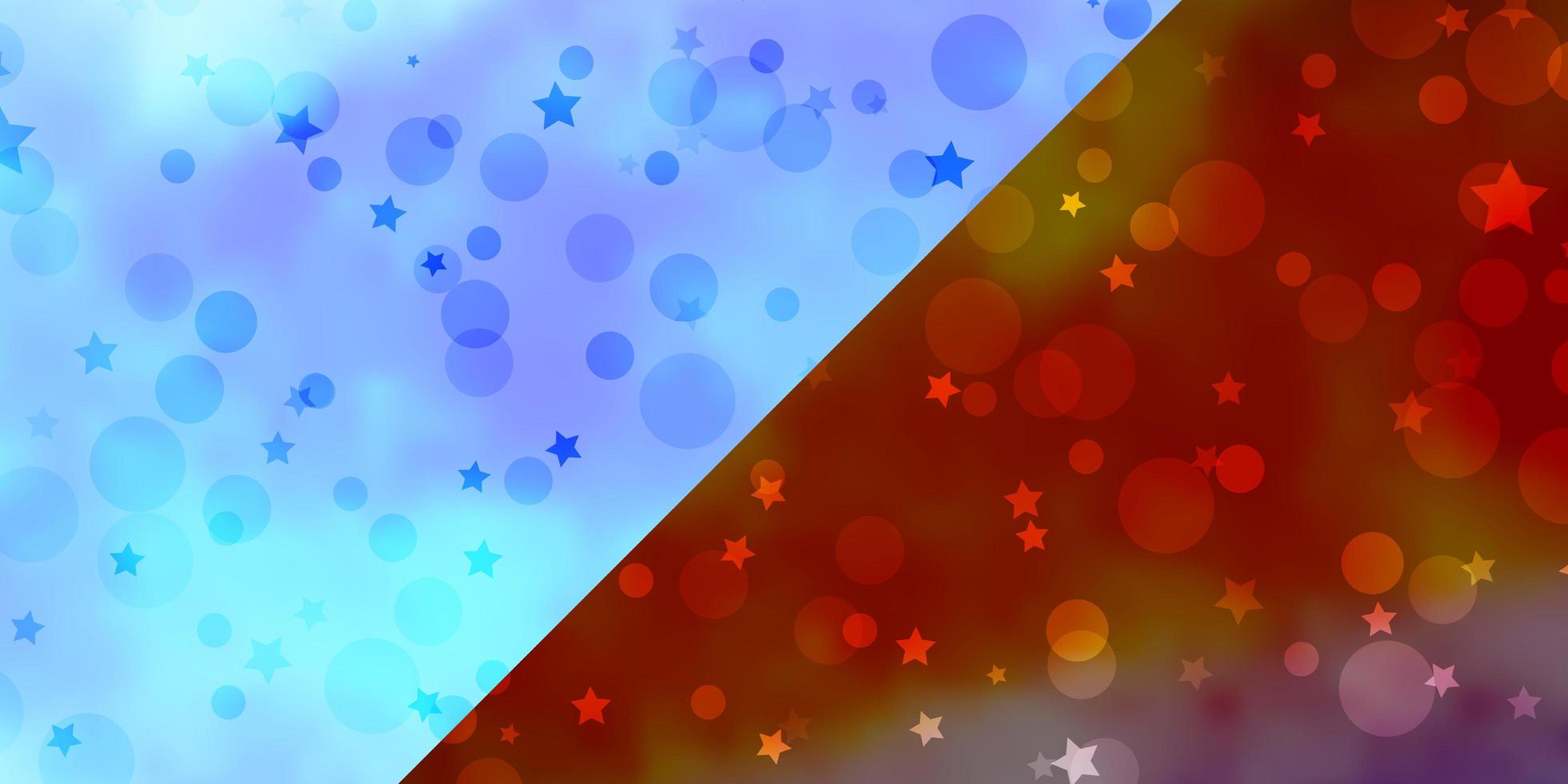 Vector layout with circles, stars.