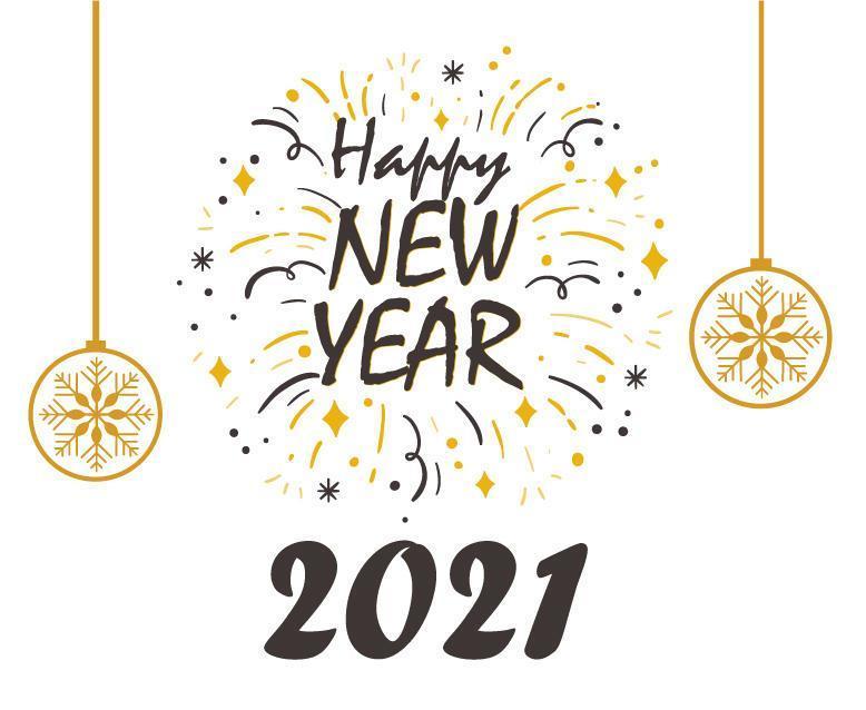 2021 happy new year background vector