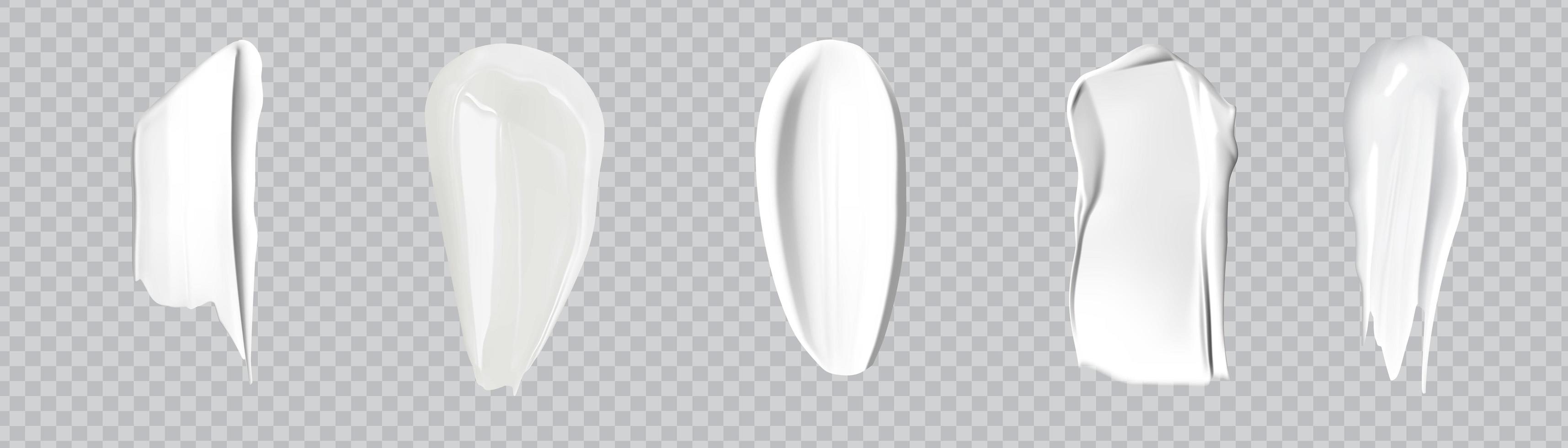 Realistic cosmetic cream smears. vector