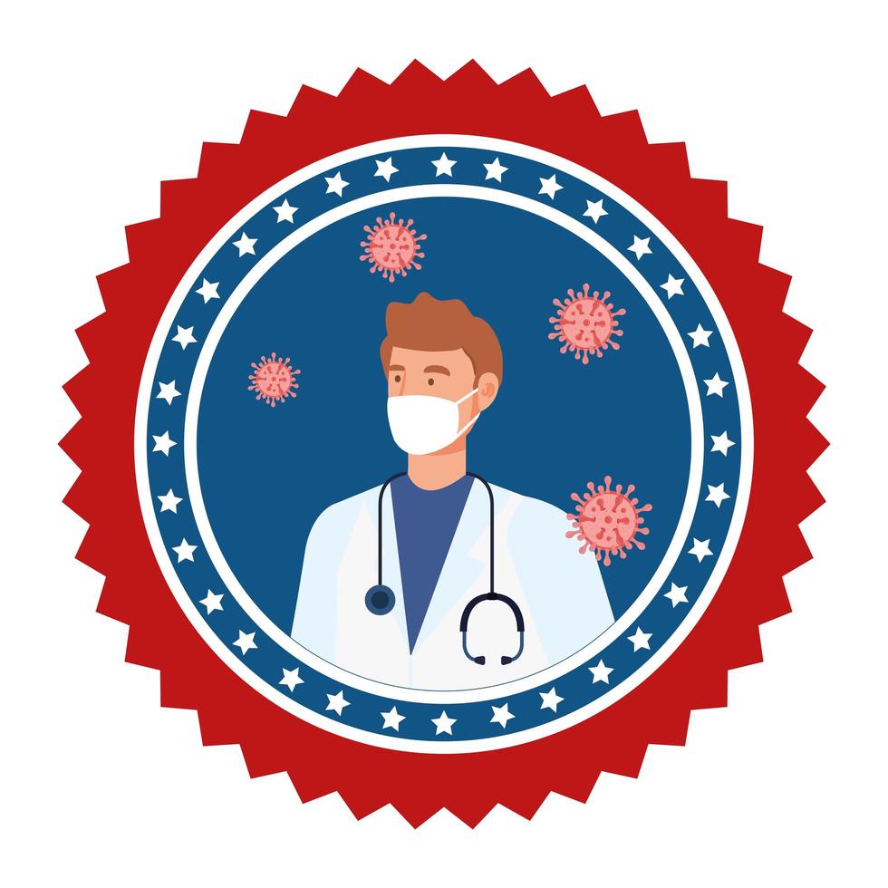 Coronavirus prevention campaign emblem vector