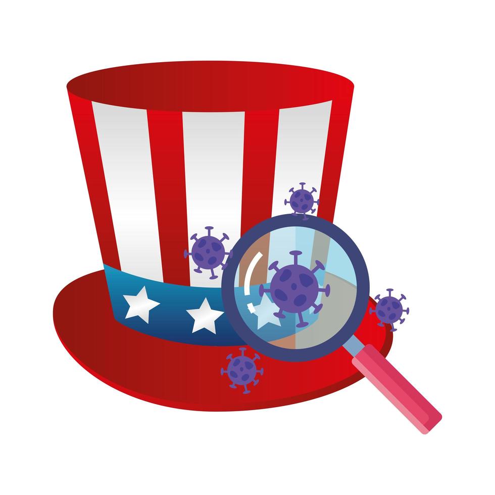 USA top hat and coronavirus prevention campaign vector