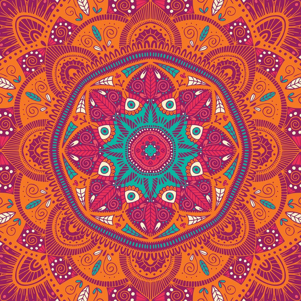 mandala étnico floral ornamental colorido vector