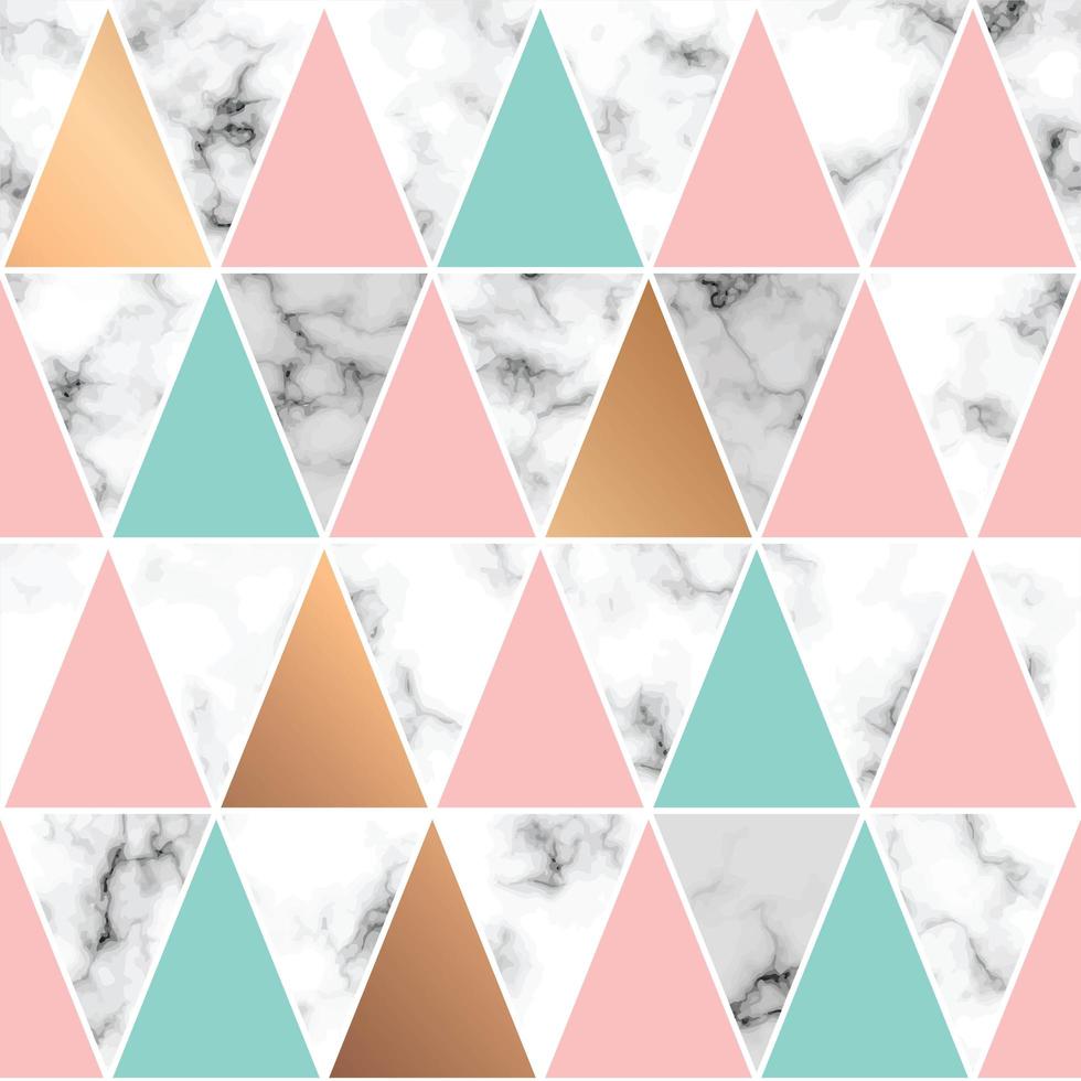 Seamless pattern design with golden geometric lines and triangles vector