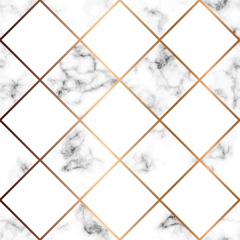 Vector marble texture, seamless pattern design with white squares and golden geometric lines, black and white marbling surface, modern luxurious background