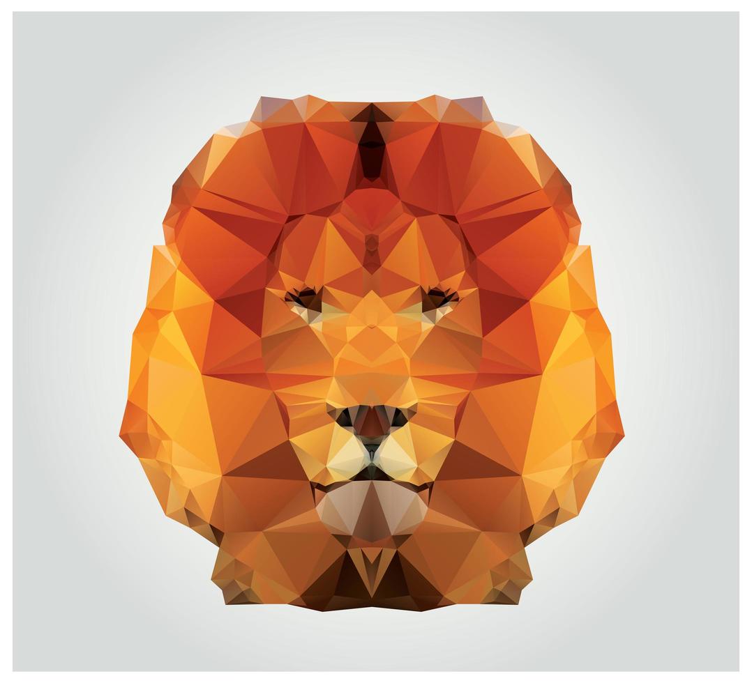 Geometric polygon lion head, triangle pattern vector