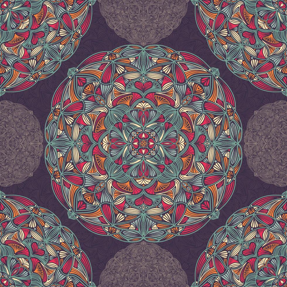 patrones sin fisuras con mandalas étnicas florales ornamentales vector