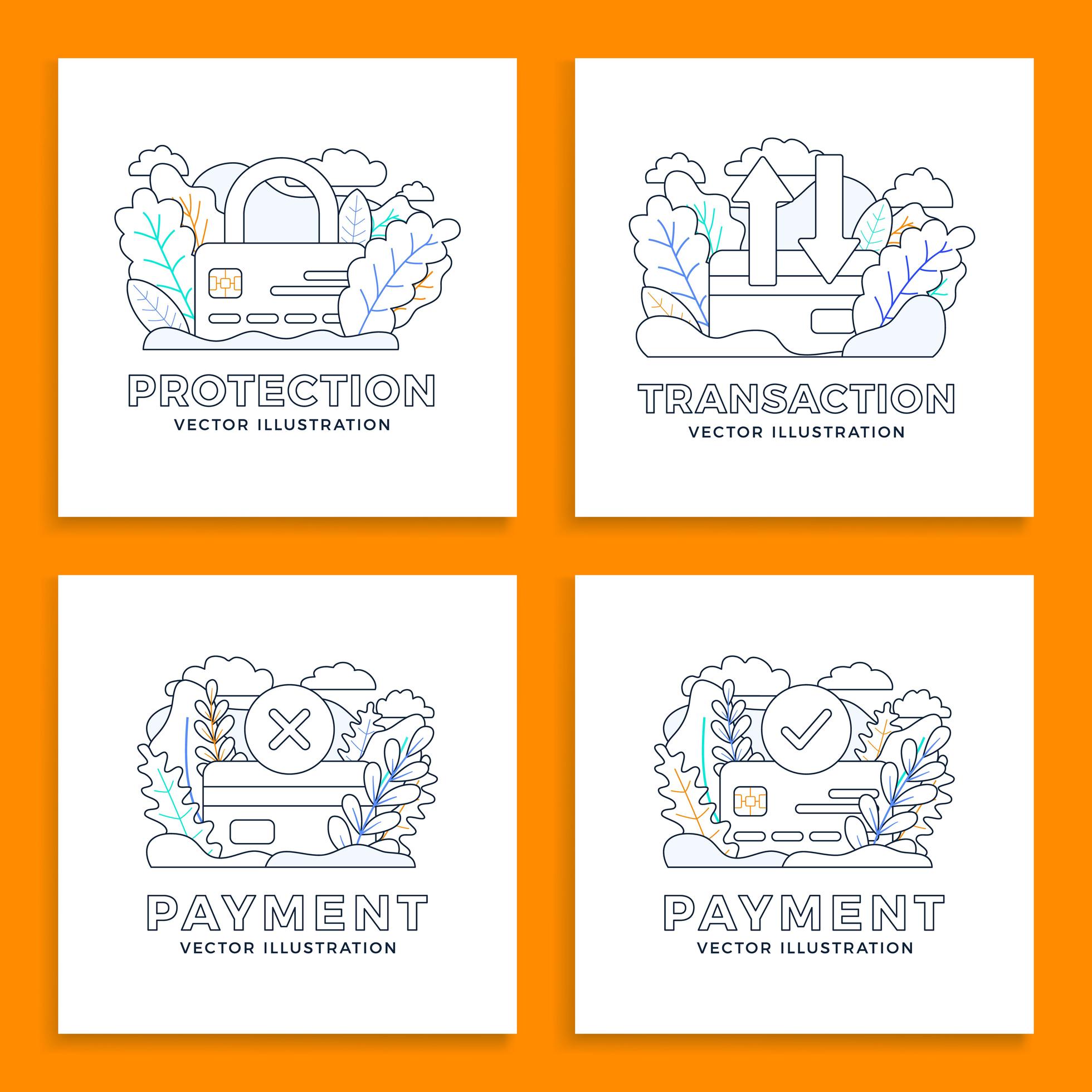 Credit card payment design set 1822126 Vector Art at Vecteezy