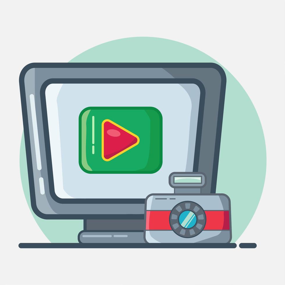 videographer concept symbol illustration in flat style vector