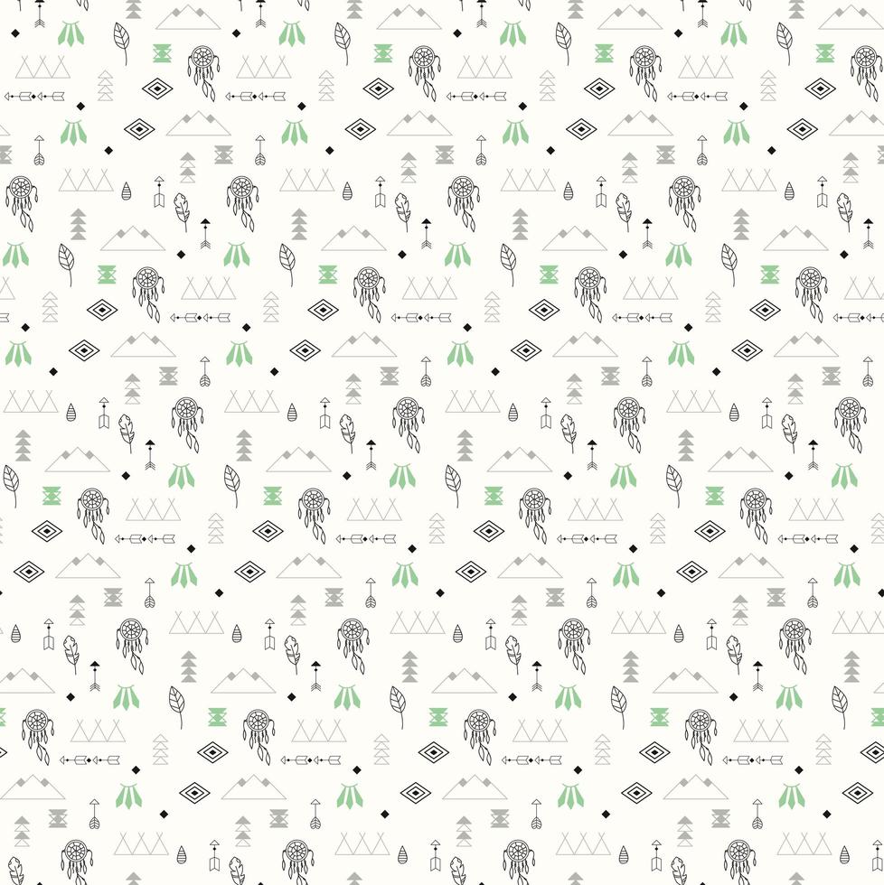 Seamless pattern with Native American symbols vector