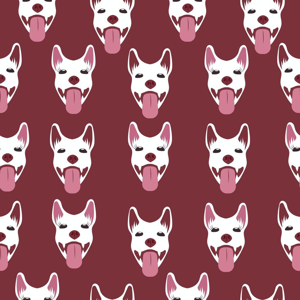 Lindo patrón de fondo transparente de perros blancos vector