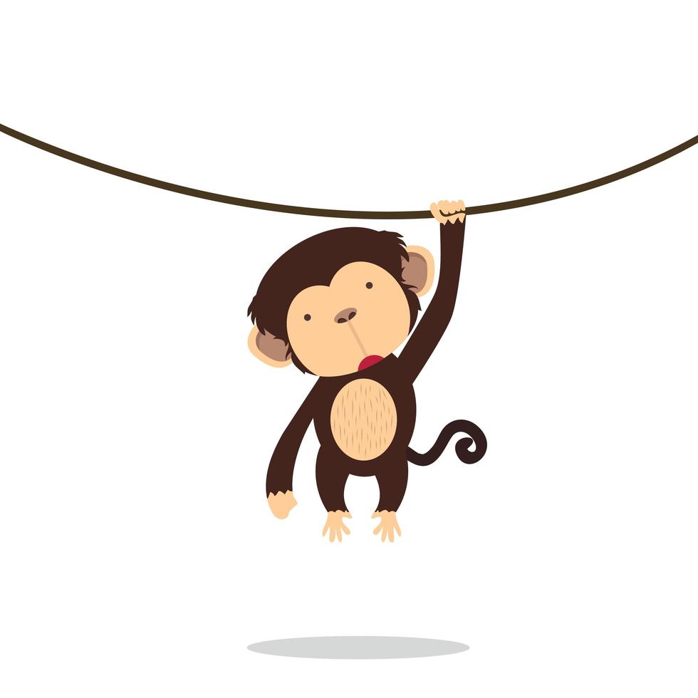 Funny Monkey Hanging on a Vine vector