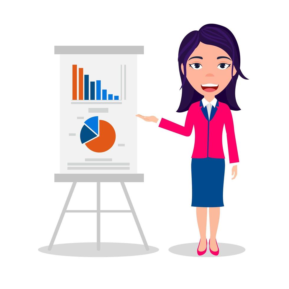 Business woman presenting isolated vector