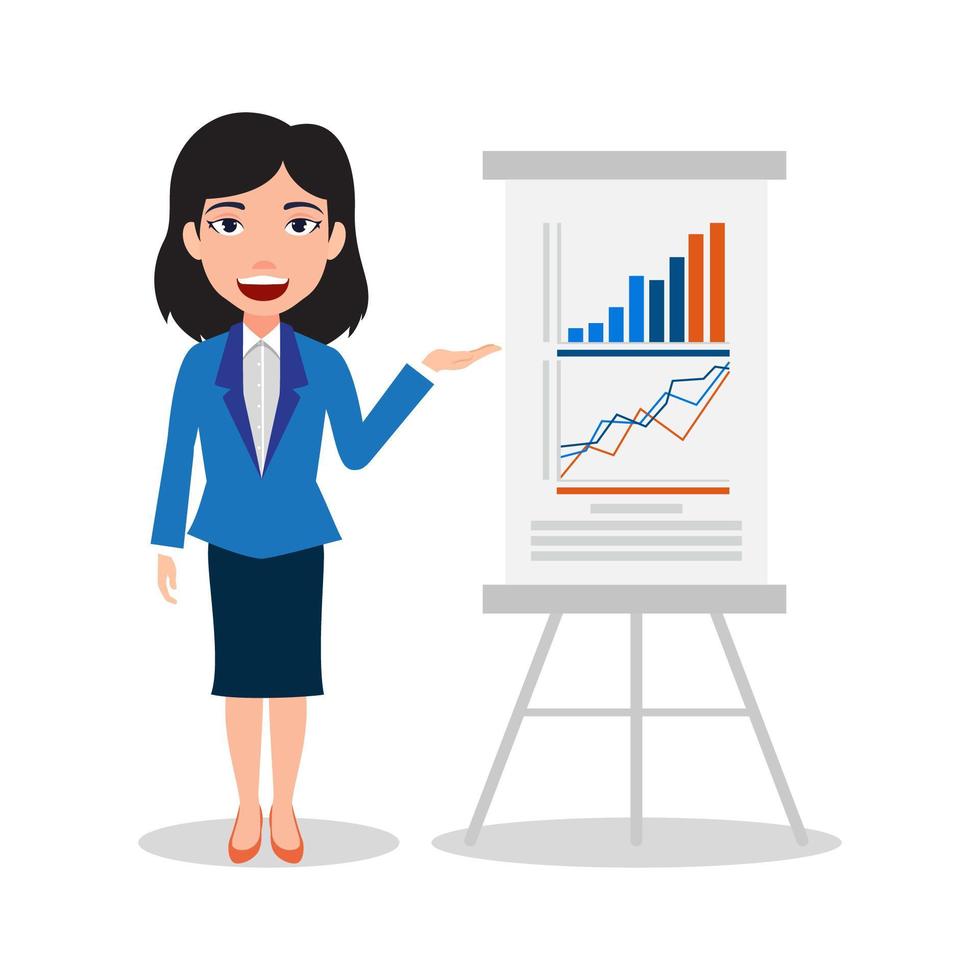 Business Woman Presenting Isolated vector