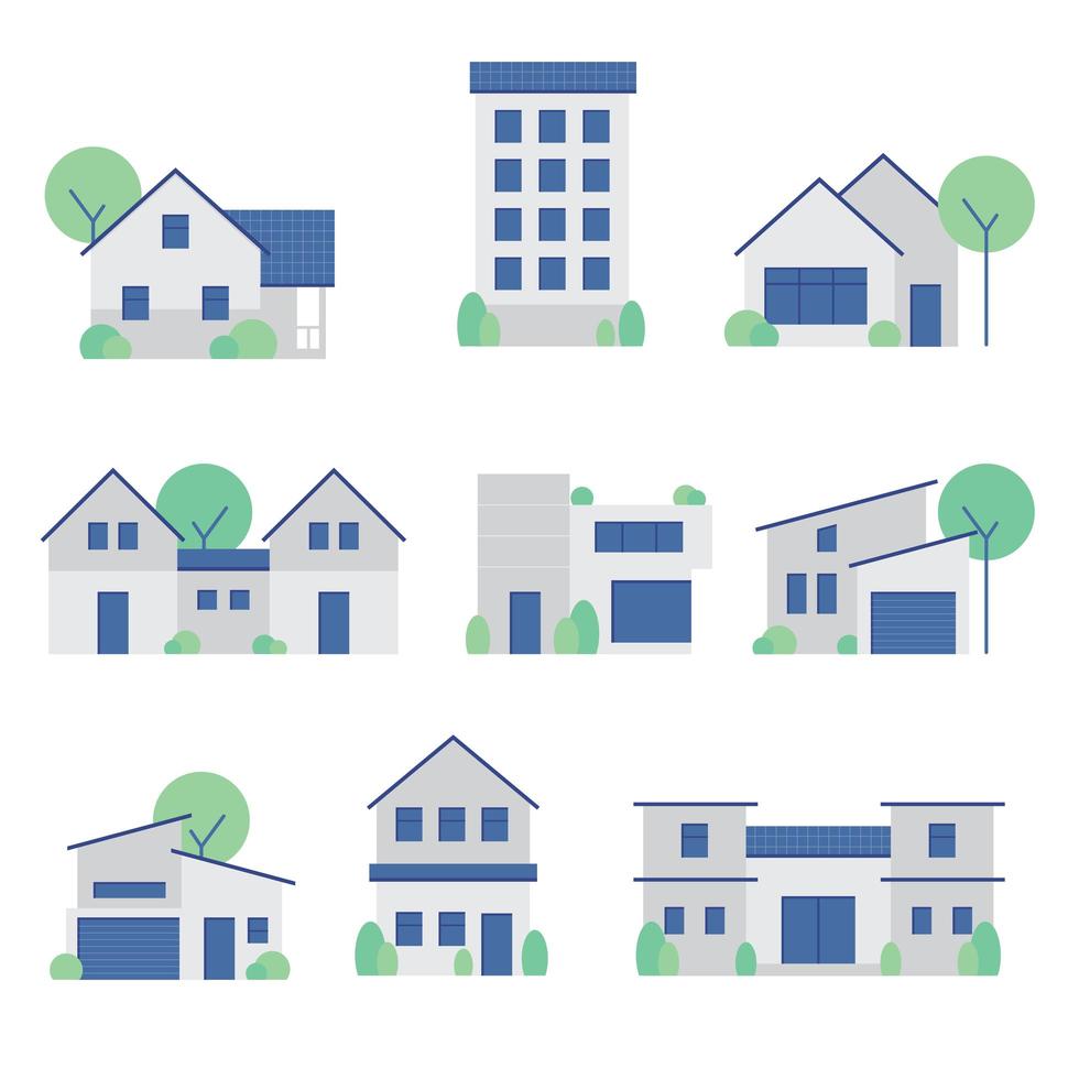 A picture set of house, home and building vector