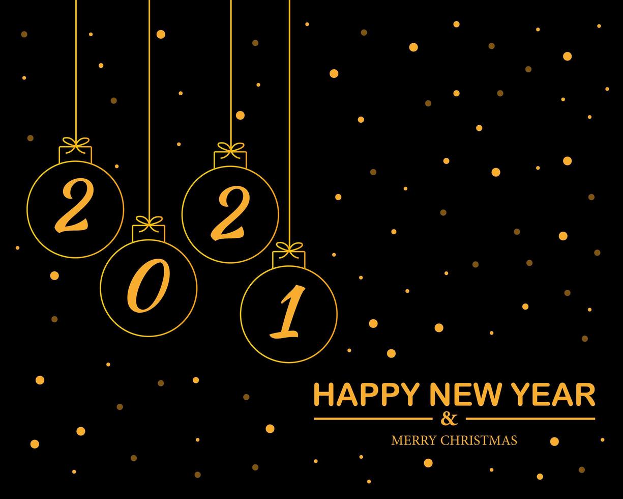 Happy new year 2021 with christmas ball background vector 1822330 ...